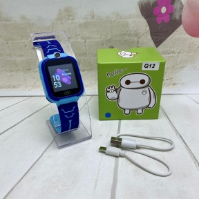 Детские умные часы Smart Baby Watch с gps Q12 Голубые с фиолетовым - фото 1 - id-p170111153