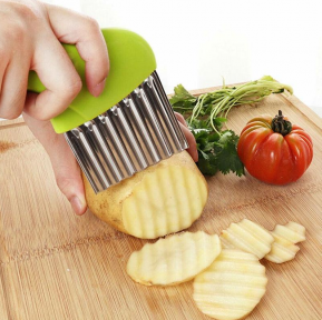Фигурный кухонный нож Wave Knife для волнистой нарезки сыра, фруктов, овощей Зеленый