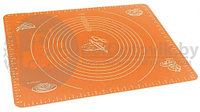 Коврик силиконовый для раскатки теста, 60 х 45 см (64 х 45 см) Оранжевый