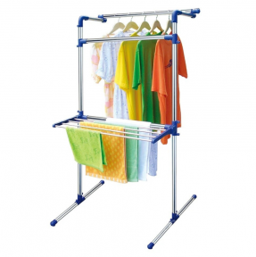 Двухуровневая вешалка (стойка-сушилка) для одежды Multi-Purpose Drying Rack, Stainless Steel напольная, - фото 1 - id-p140114772