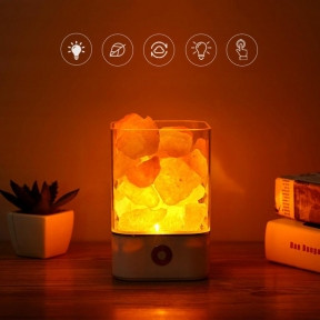 Соляной ионизирующий светильник-ночник Crystal Salt Lamp с розовой гималайской солью 0,7 кг