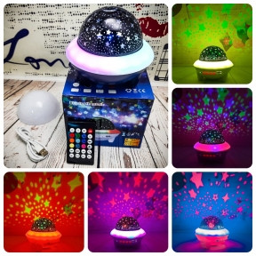 Ночник колонка Летающая тарелка Bluetooth LED Crystal Magik Ball Пульт ДУ Черный корпус