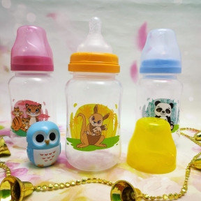 Бутылочка с соской Мать и дитя (широкое горлышко) для воды и других напитков, 270 мл (с 0 месяцев) Желтая