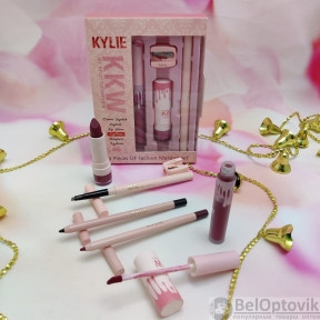 Набор косметики для макияжа KYLIE (Кайли) KKW 6 in1 с точилкой ROSIE - фото 1 - id-p102070249