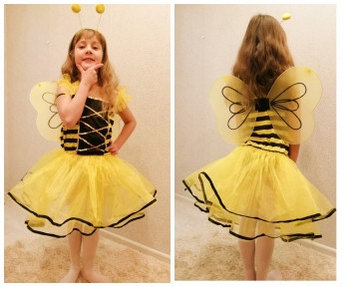 Карнавальный костюм: платье Пчелка, размер XL (130-140 см)