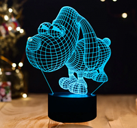 3 D Creative Desk Lamp (Настольная лампа голограмма 3Д, ночник) Собака