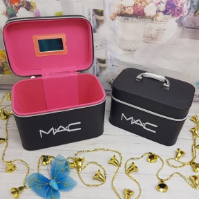 Косметичка  сундук от MAC 2 косметички в 1 (органайзер) Чёрная