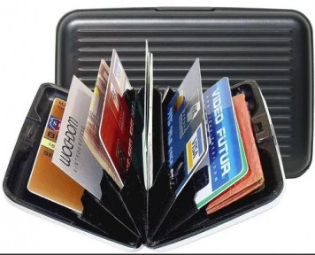 Кардхолдер (визитница) Security Wallet Card Wallet с RFID защитой банковских карт от интернет-мошенников Серый - фото 1 - id-p100726726