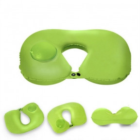 Надувная подушка в путешествия для шеи со встроенной помпой для надувания Travel Neck Pilows Inflatable - фото 1 - id-p100709460