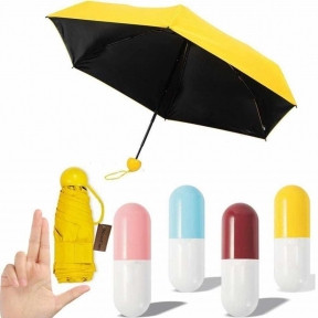 Зонт Mini Pocket Umbrella в капсуле (карманный зонт). Уценка Желтый