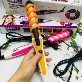 Профессиональная плойка для волос NOVA Professional Hair Curler NHC-5322 (5311) Оранжевая