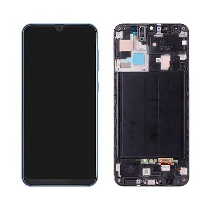 Дисплей (экран) для Samsung Galaxy A50 (A505) original в раме с тачскрином, черный, фото 2