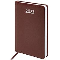 Ежедневник датированный 2023 А5 138x213мм BRAUBERG, балакрон, коричневый, 114044