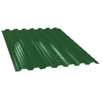Профнастил П-ТРп 35, Полиэстер глянцевый, 0,70 мм, RAL6002 (зелёный лист)