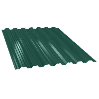 Профнастил П-ТРп 35, Полиэстер глянцевый, 0,45 мм, RAL6005 (зелёный мох)