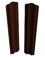 Штакетник Скайпрофиль вертикальный M-121, Полиэстер глянцевый, Двустороннее, RAL8017 (шоколадно-коричневый)