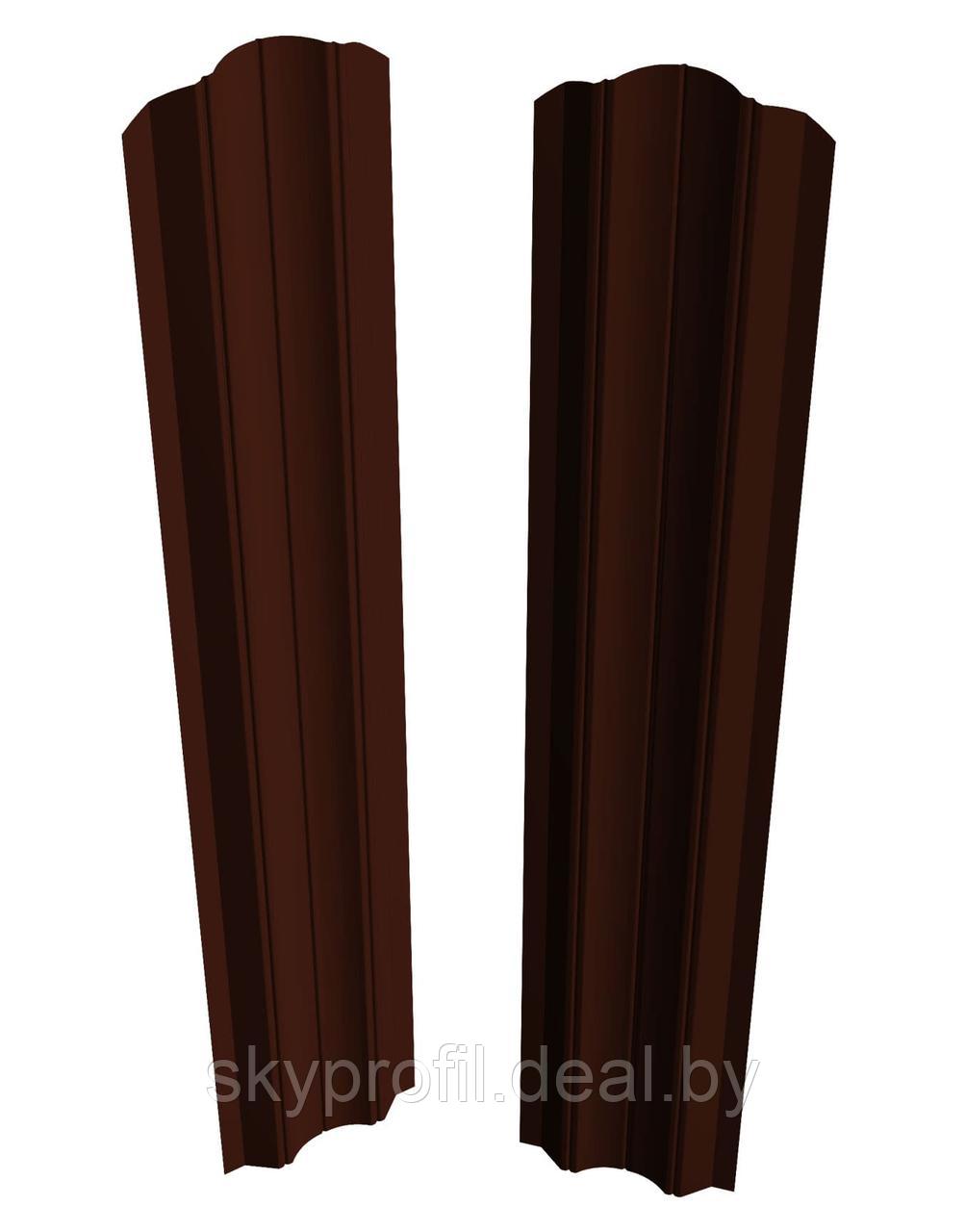 Штакетник Скайпрофиль вертикальный M-121, Полиэстер матовый, Двустороннее, RAL8017 (шоколадно-коричневый) - фото 1 - id-p191026536