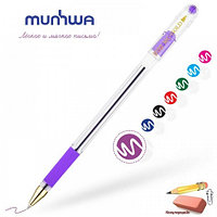 Ручка шариковая MunHwa MC Gold, 0,5 мм., грип, фиолетовая, арт.BMC-09