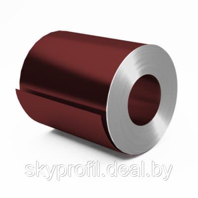 Штрипс с полимерным покрытием, Полиэстер глянцевый, 0,40 мм, RAL3005 (винно-красный)