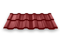 Модульная металлочерепица "Вилейская волна", 0,45 мм, длина волны 350x20 мм, RAL3011 (коричневый красный),
