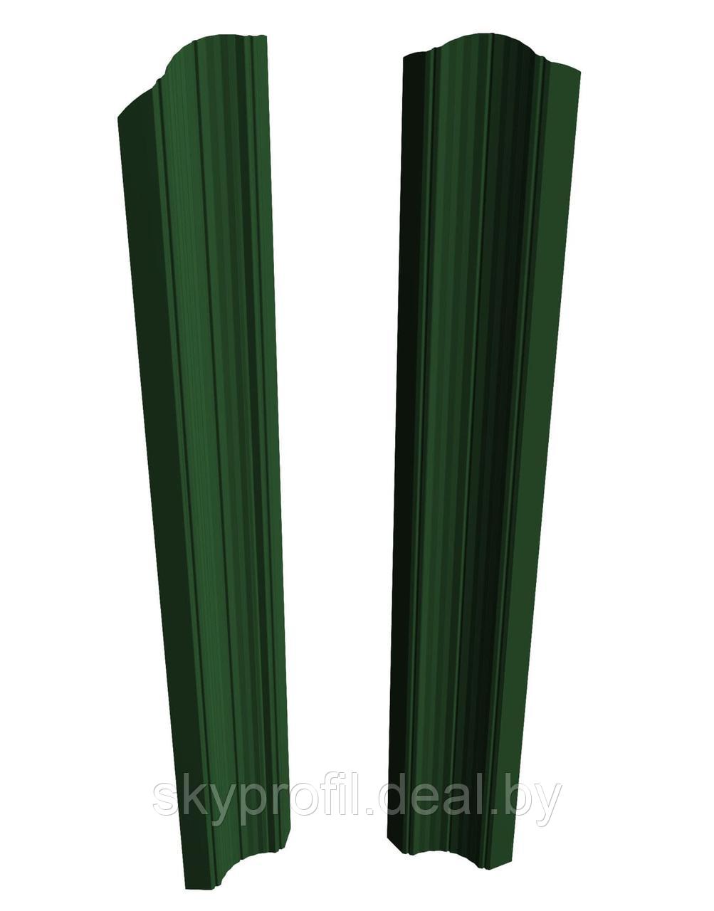 Штакетник Скайпрофиль вертикальный M-96 (рифленый), Полиэстер глянцевый, Двустороннее, RAL6005 (зелёный мох) - фото 1 - id-p191026372