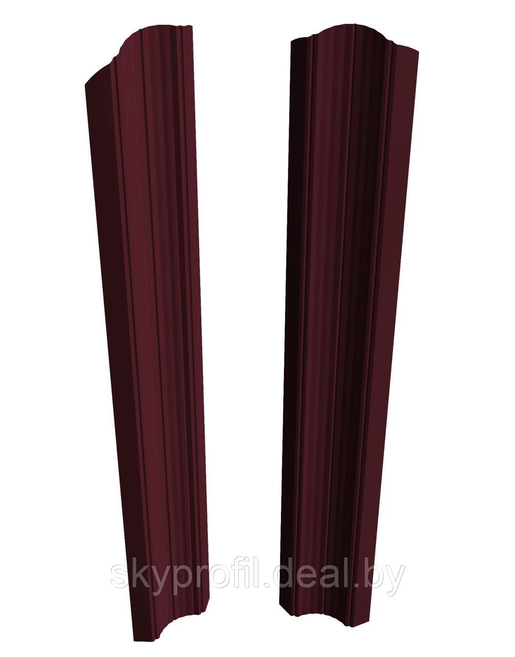 Штакетник Скайпрофиль вертикальный M-96 (рифленый), Полиэстер глянцевый, Двустороннее, RAL3005 (винно-красный) - фото 1 - id-p191026377