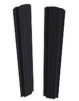 Евроштакетник Скайпрофиль вертикальный П-97, Полиэстер матовый, Одностороннее, Полукруглый, RAL7024 (серый