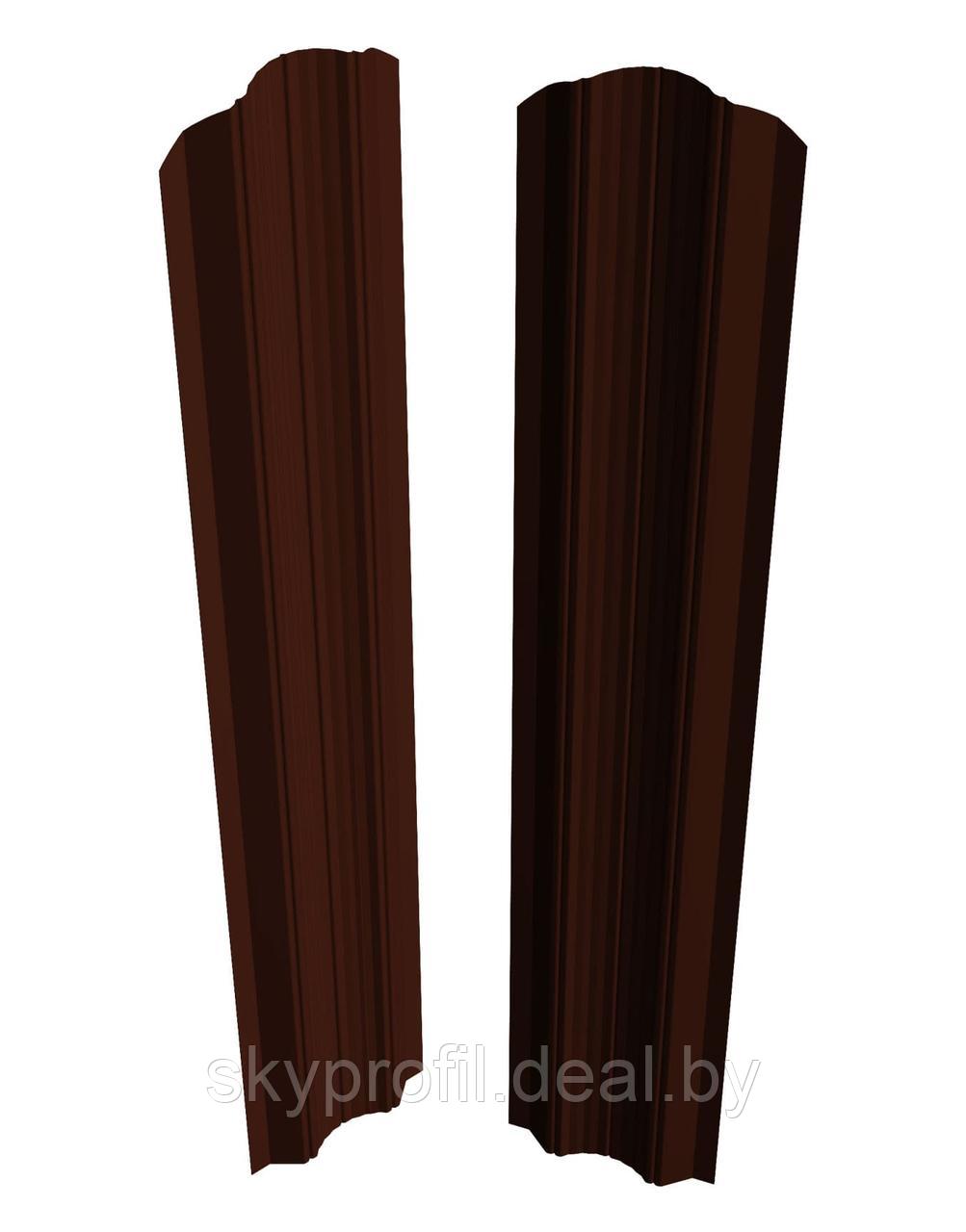 Металлоштакетник Скайпрофиль вертикальный M-121 (рифленый), Полиэстер глянцевый, Одностороннее, RAL8017 - фото 1 - id-p191027344