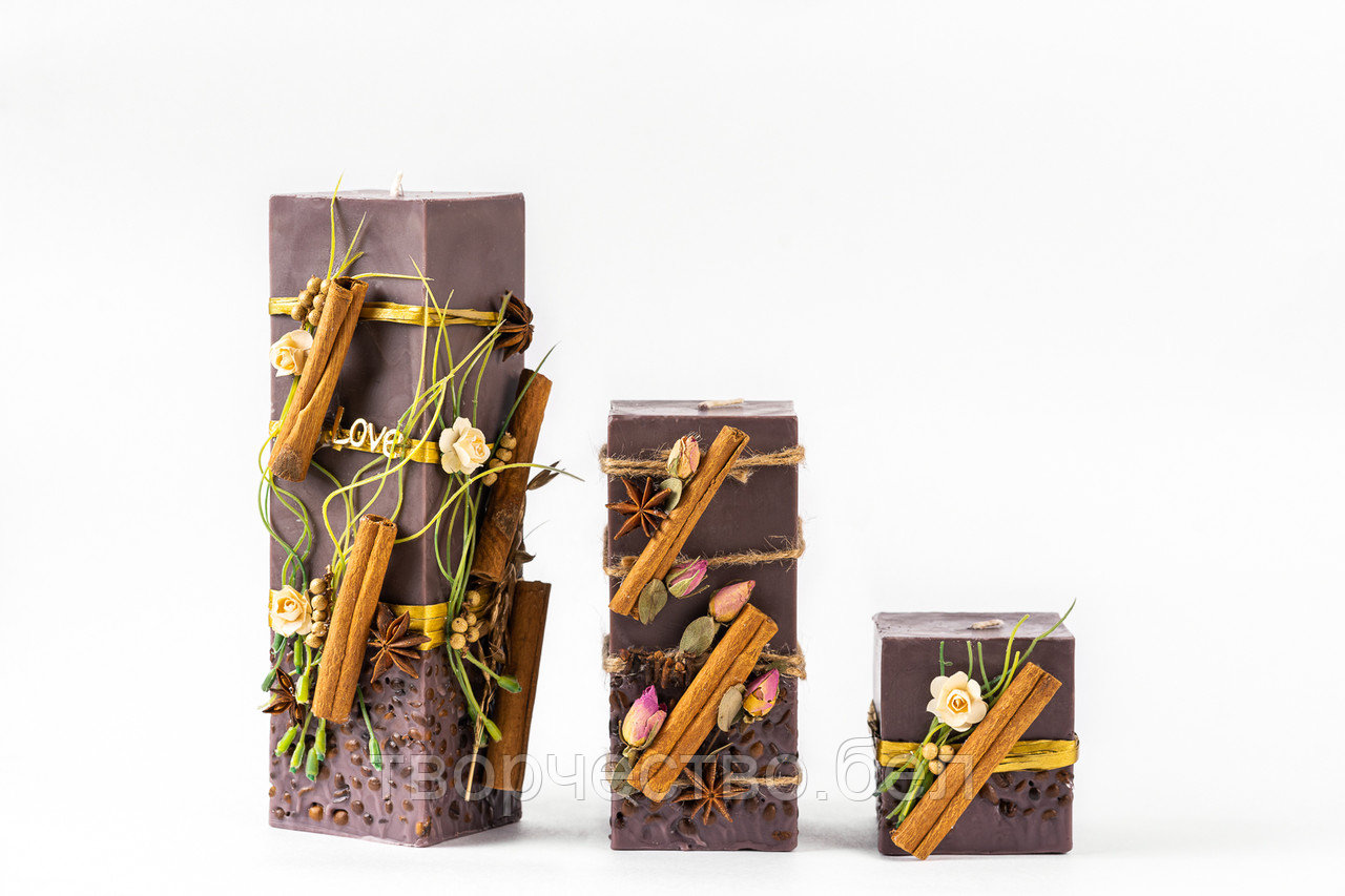 Свеча куб с кофе и корицей "Chocolate", 1 шт
