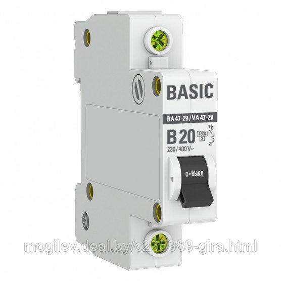 Автоматический выключатель 1P 20А (C) 4,5кА Basic - фото 1 - id-p191031492