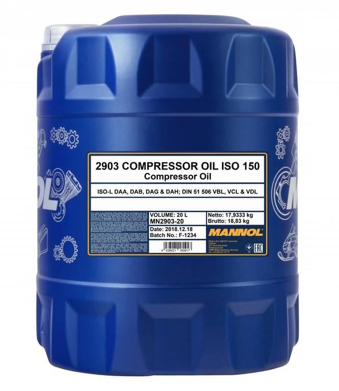 Масло компрессорное Mannol Compressor Oil ISO 150 - минеральное, 20л, 52570 - фото 1 - id-p191061600