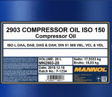 Масло компрессорное Mannol Compressor Oil ISO 150 - минеральное, 20л, 52570 - фото 2 - id-p191061600
