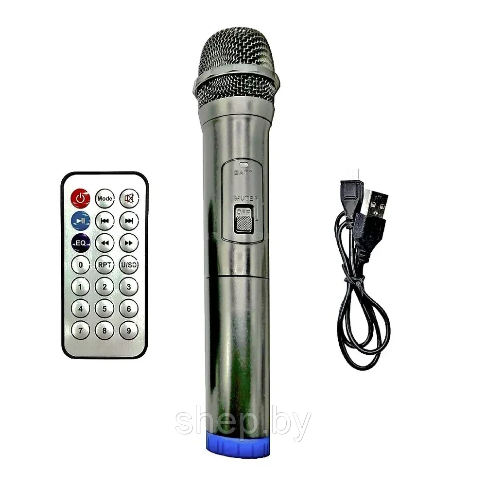 Колонка беспроводная Bluetooth DIGIVOLT DG-1072 с микрофоном для караоке, LED подсветка, пульт ДУ - фото 3 - id-p191126211
