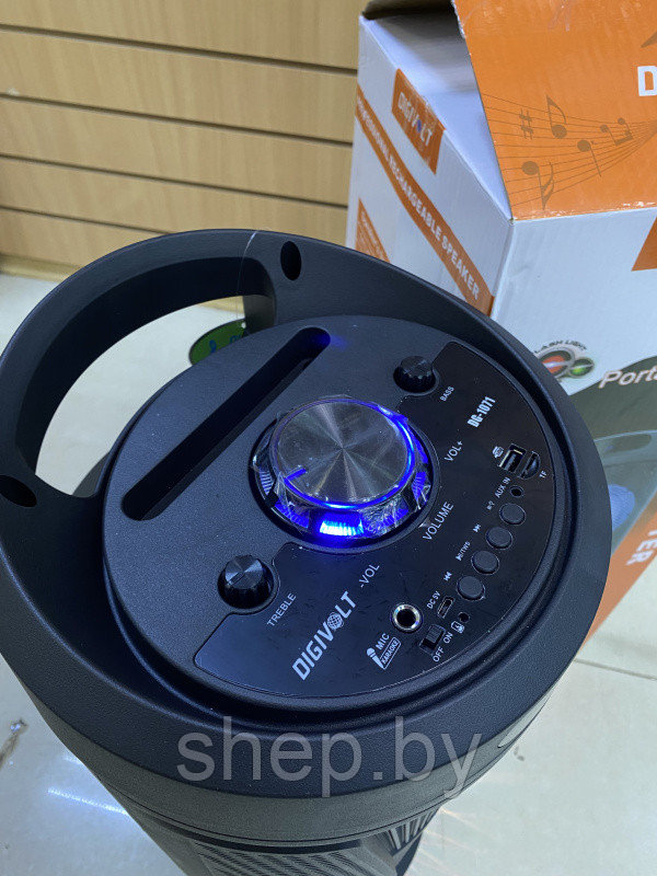 Колонка беспроводная Bluetooth DIGIVOLT DG-1072 с микрофоном для караоке, LED подсветка, пульт ДУ - фото 7 - id-p191126211