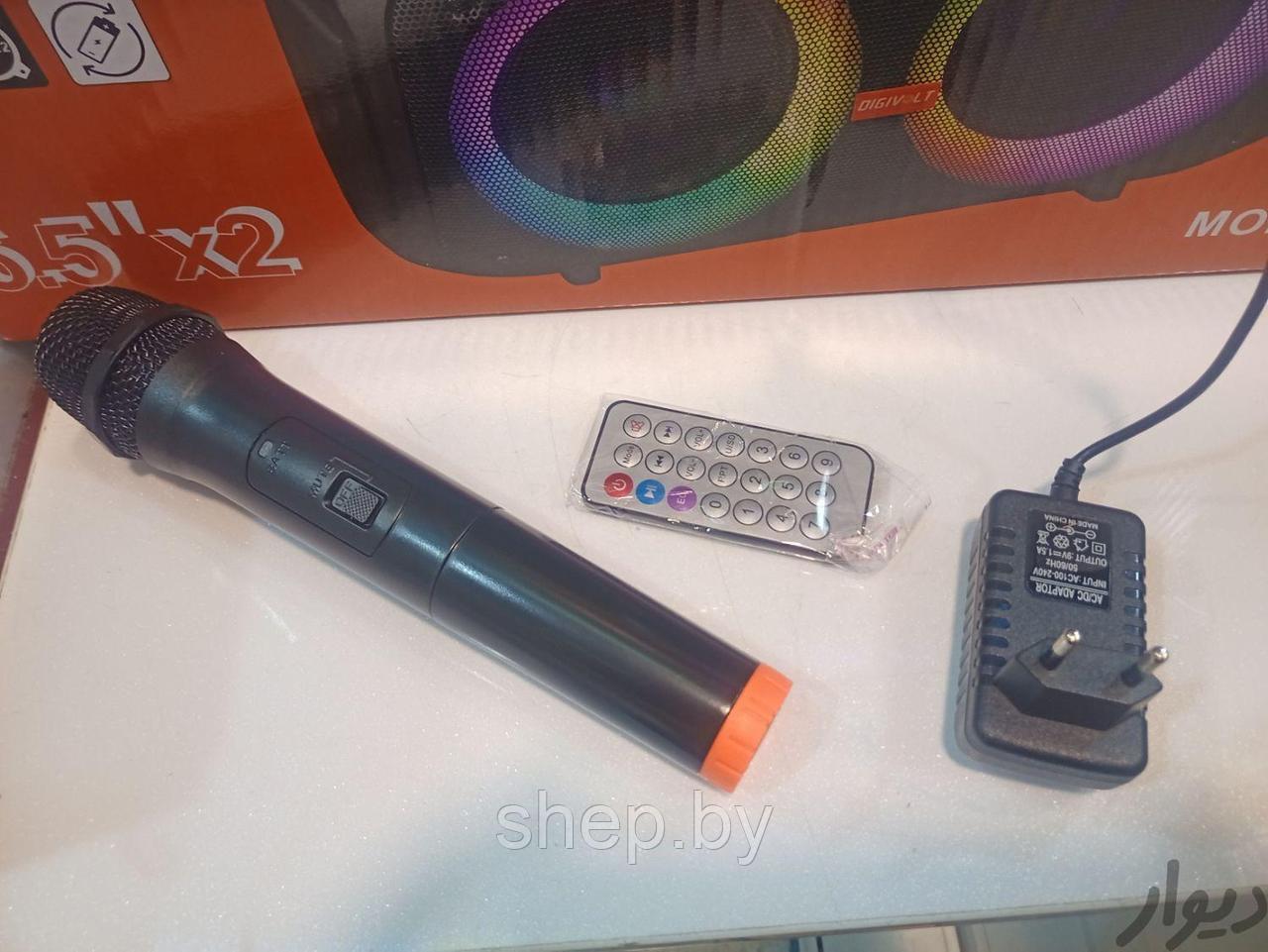 Колонка беспроводная Bluetooth DIGIVOLT DG-1108 с микрофоном для караоке, LED подсветка, пульт ДУ - фото 4 - id-p191128468