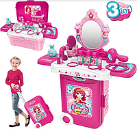 Детский игровой набор стилиста туалетный столик трюмо в чемодане Юная красавица 008-953а