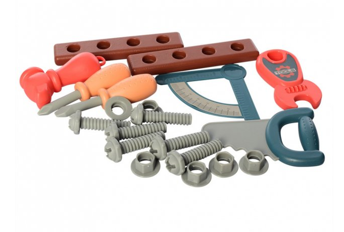 Детский игровой набор инструментов Умелые руки Мастерская стол строительных инструментов верстак в чемодане - фото 3 - id-p191130326