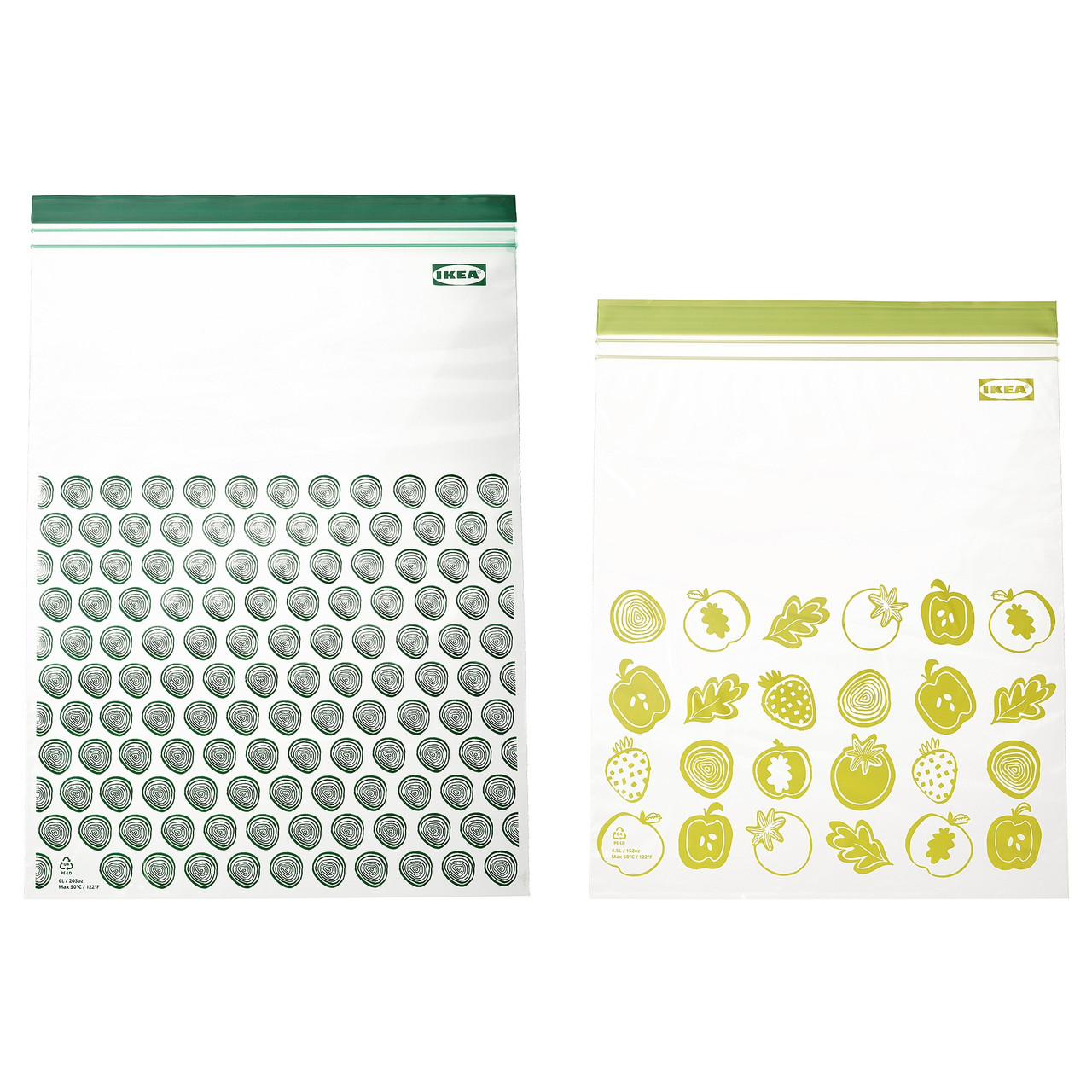 IKEA/ ИСТАД пакет закрывающийся, с рисунком/зеленый  / 30 шт, фото 1