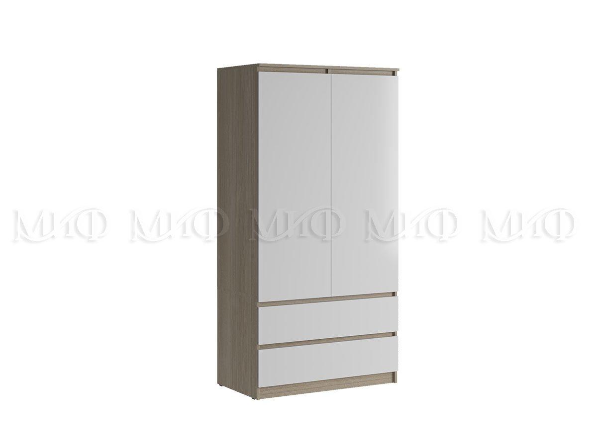 Шкаф 2-х створчатый комбинированный Челси - Белый глянец / Дуб сонома - МИФ - фото 1 - id-p191132105