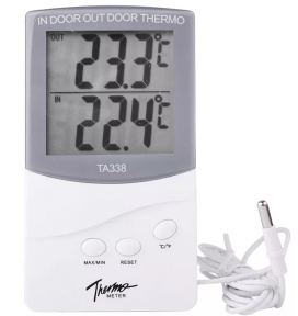 Термометр-гигрометр электронный Домашняя метеостанция с выносным датчиком на улицу ТА 338 - фото 1 - id-p191132284