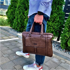 Мужская классическая сумка портфель Jeep Buluo / Отделение для гаджетов до 17 дюймов - фото 1 - id-p186991607