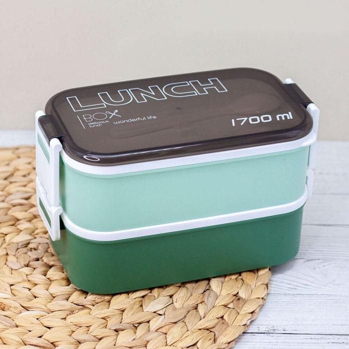 Ланч бокс c приборами «Lunch Box» зеленый 1700 мл - фото 1 - id-p191132065