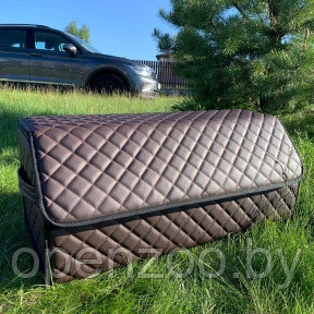 Автомобильный органайзер Кофр в багажник LUX CARBOX Усиленные стенки (размер 70х40см) Коричневый с коричневый