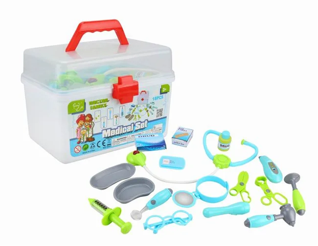 Детский игровой набор доктора в чемодане D1507A (17 предметов) - фото 2 - id-p191143121