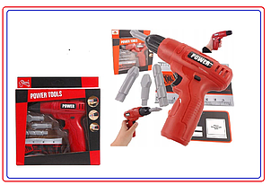 Детский игровой набор шуруповерт POWER TOOLS на батарейках арт.T1405