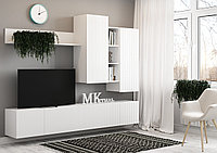Стенка для гостиной Сканди МДФ НМ-001 Белый глянец