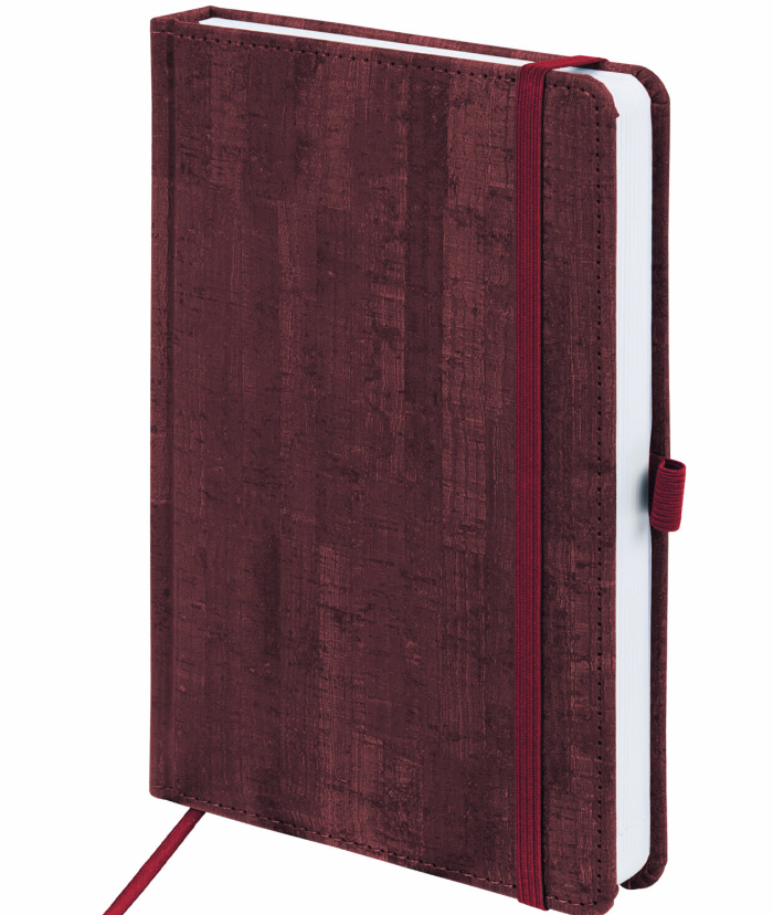 Ежедневник недатированный А5 (138x213 мм) "Wood", кожзам, резинка, 136 л., бордовый