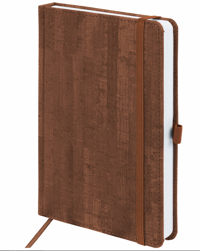 Ежедневник недатированный А5 (138x213 мм) "Wood", кожзам, резинка, 136 л., коричневый