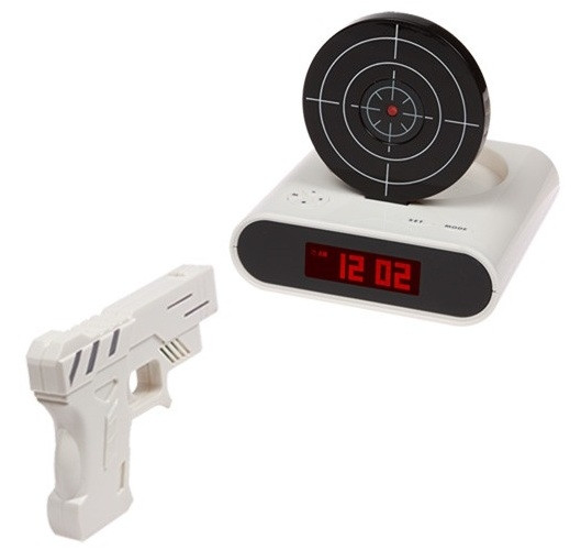 Будильник-мишень Gun Alarm Clock+ подарок - фото 1 - id-p191176433