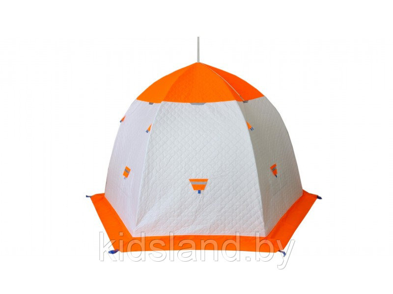 Зимняя палатка "Пингвин Зонт 2 Термолайт" Люкс (3-сл) бело-оранжевый - фото 2 - id-p191184795